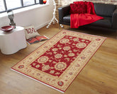 handmade Traditional Kafkaz Red Ivory Hand Knotted RECTANGLE 100% WOOL area rug 3 x 5